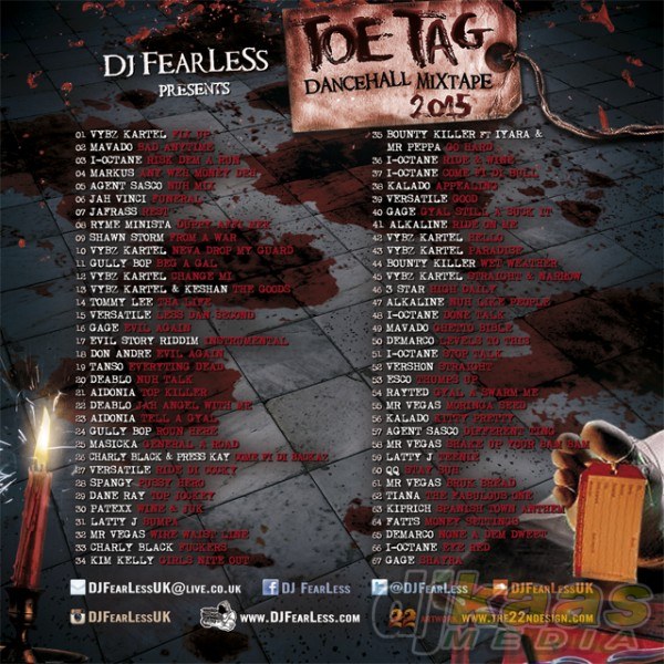 DJ FearLess - Toe Tag Mixtape - Back