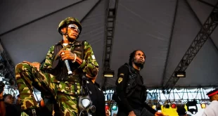 An unforgettable moment in dancehall history: Vybz Kartel and Mavado facing off at Sting 2008—the ultimate Gully vs Gaza clash that defined an era.